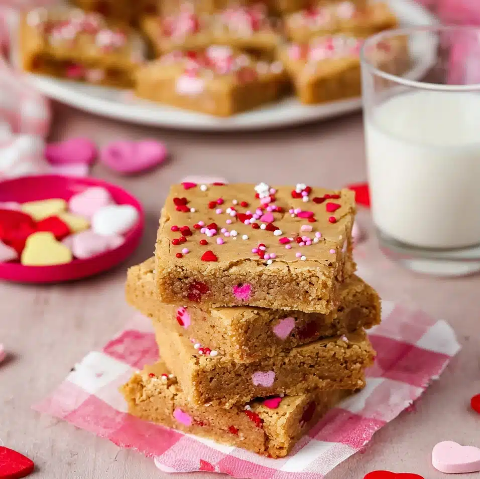 Peanut Butter Cookie Bars for Valentine’s Day 5 Peanut Butter Cookie Bars