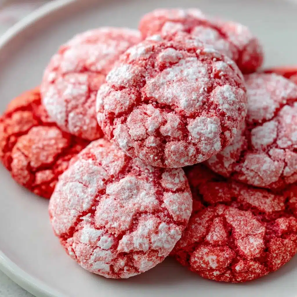 Strawberry Crinkle Cookies