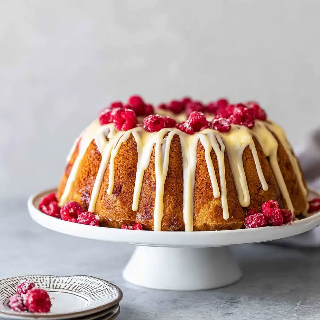 White Chocolate Raspberry Bundt Cake