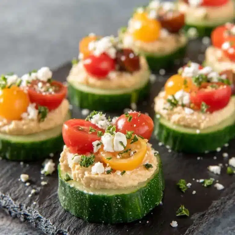 Cucumber Hummus Bites