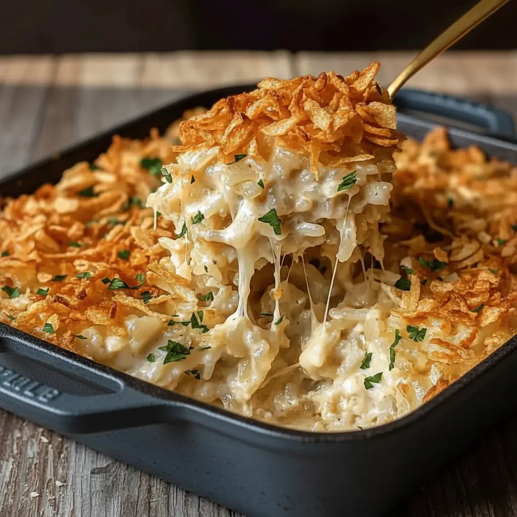 French Onion Chicken Rice Bake
