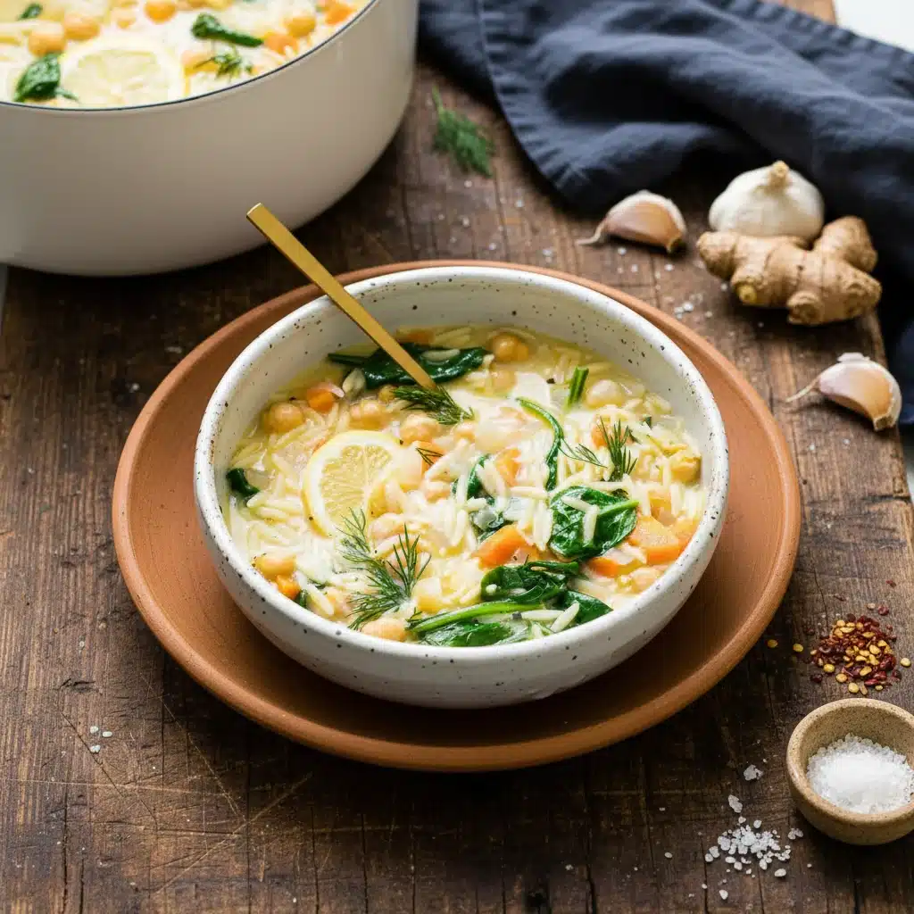 Lemon Chickpea Orzo Soup