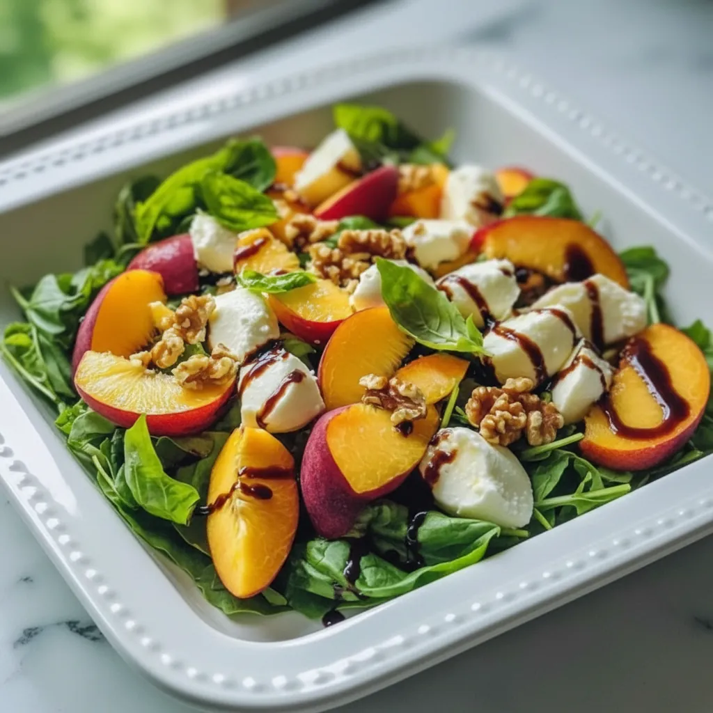 Millionaire Peach Salad with Fresh Mozzarella and Basil 4 Millionaire Peach Salad