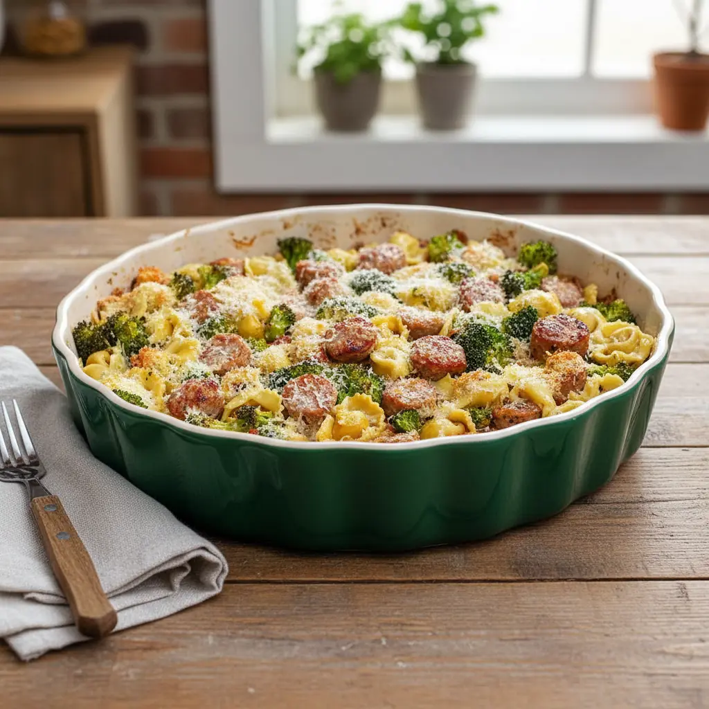 Sheet Pan Broccoli Tortellini Bake – Easy Comfort Food Bake 4 Sheet Pan Broccoli Tortellini Bake