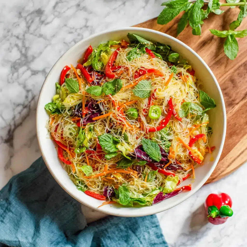 Spring Roll Salad (Ginger) With Fresh Veggies and Rice Noodles 4 Spring Roll Salad (Ginger)
