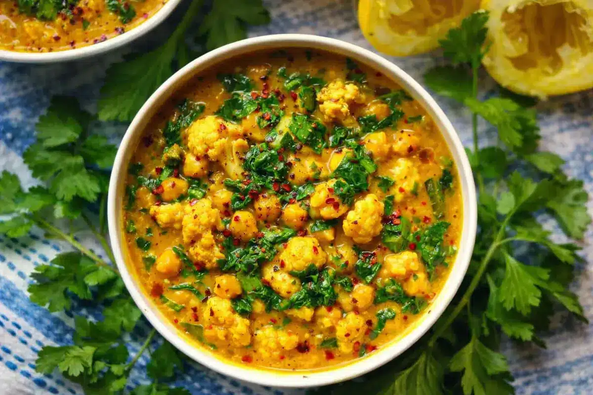 Turmeric Soup with Chickpeas