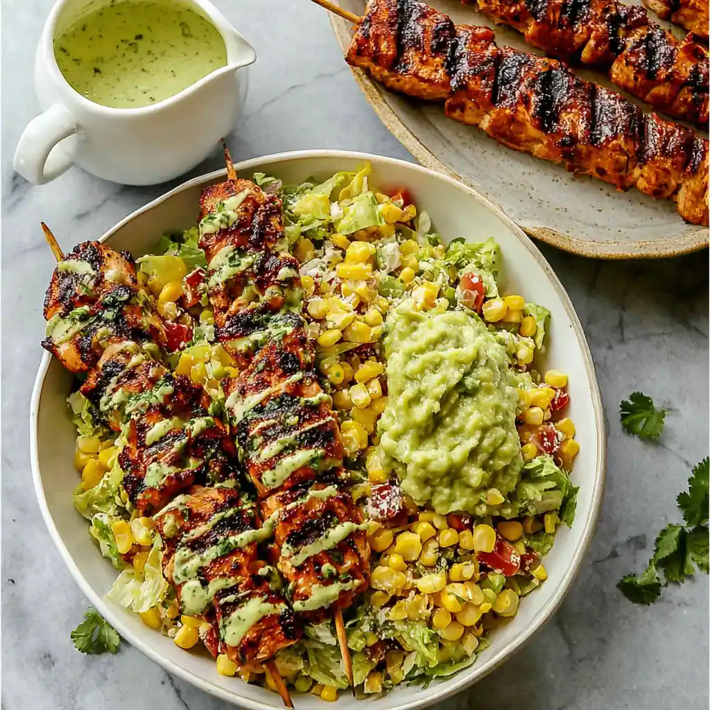 BBQ Chicken Skewer Salad