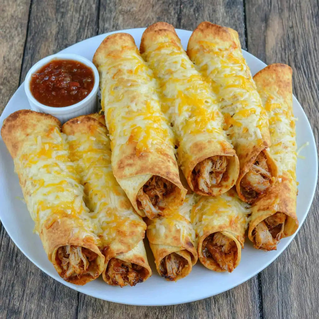 Baked Cheesy Chicken Flautas