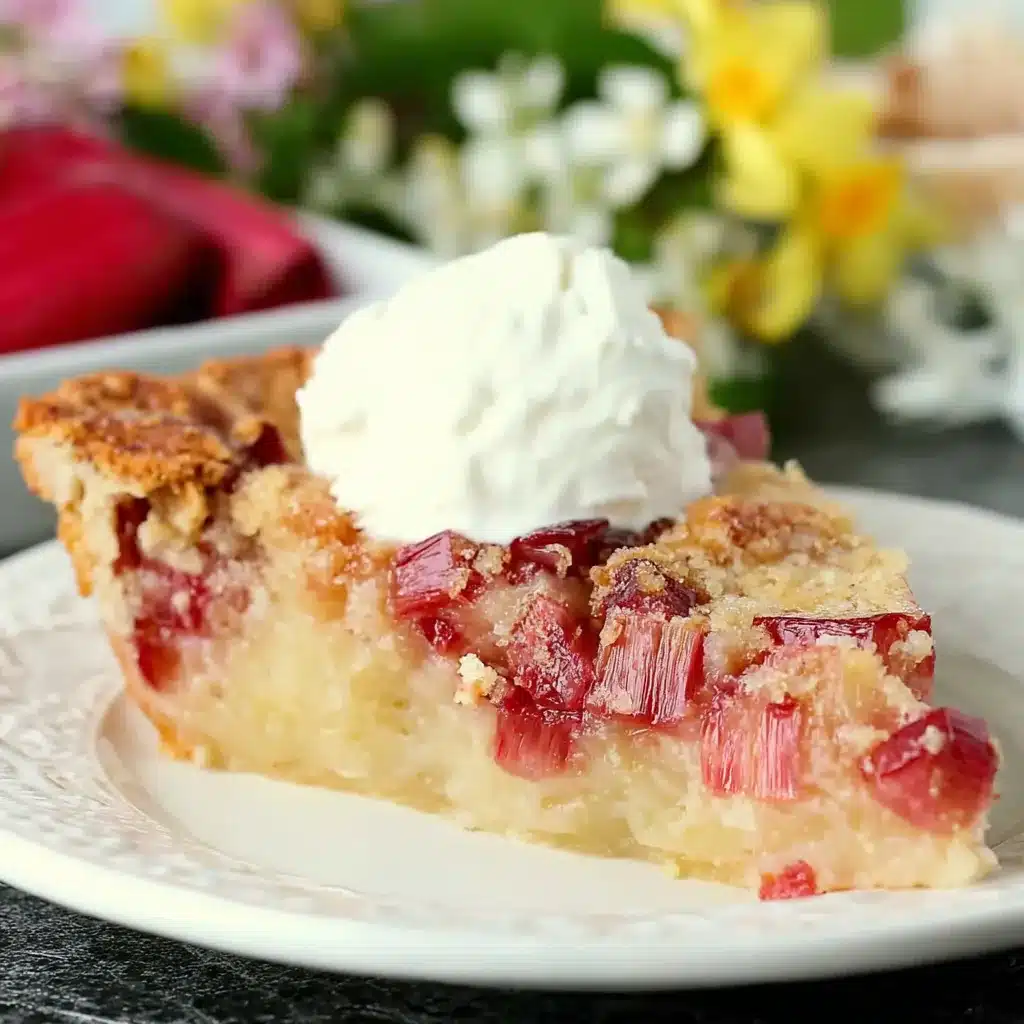 Crustless Rhubarb Custard Pie
