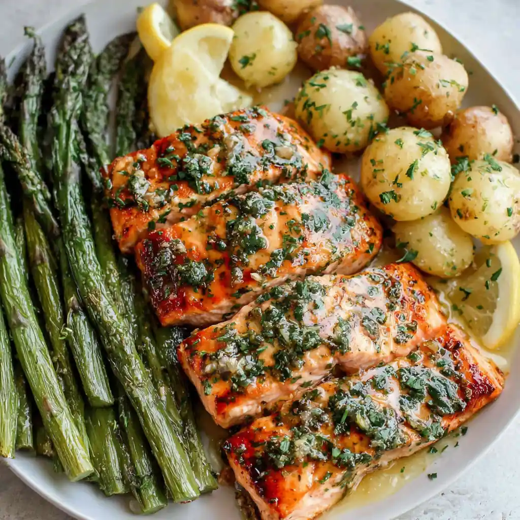 Gourmet Salmon Dinner Plate
