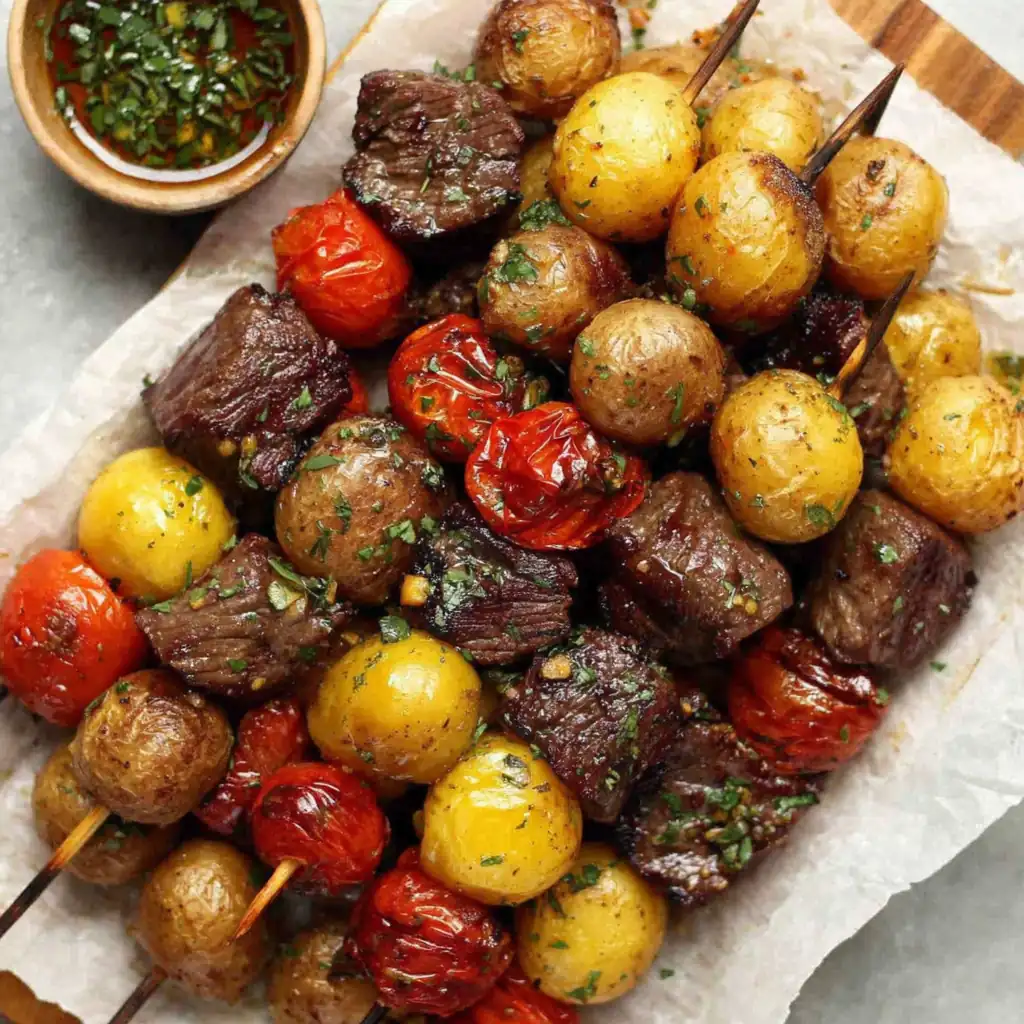 Rosemary Garlic Steak Kebabs