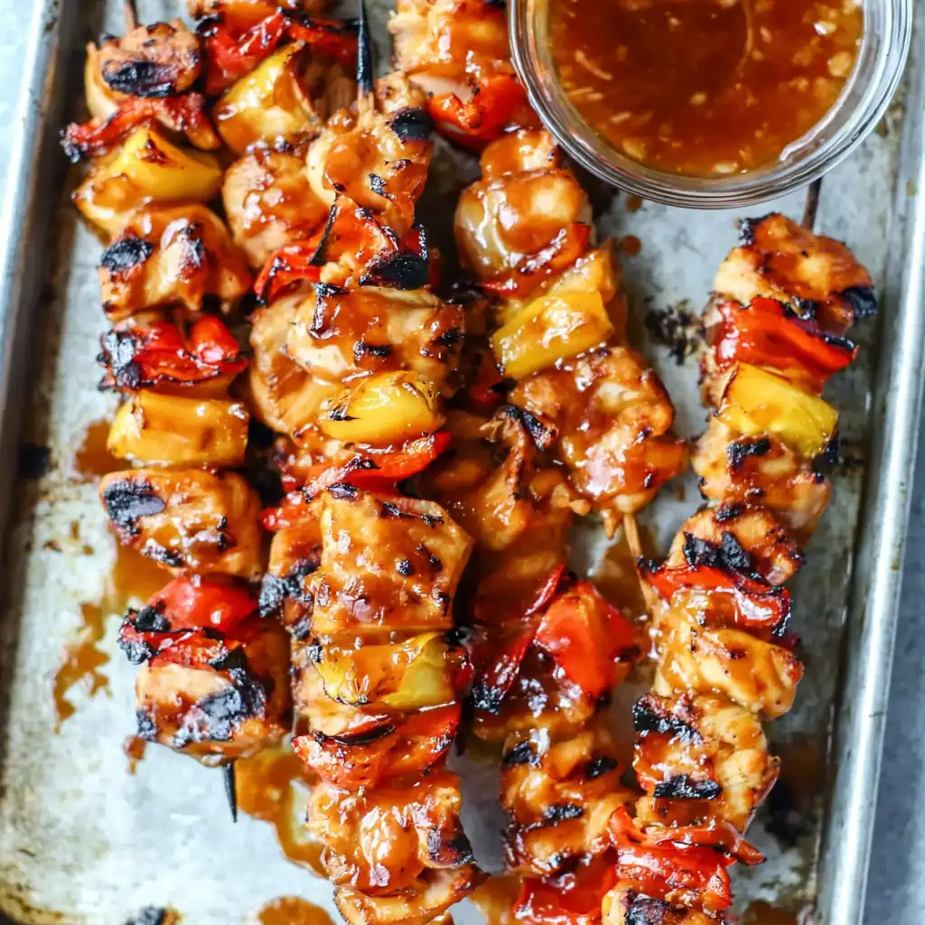 BBQ Pineapple Chicken Kabobs