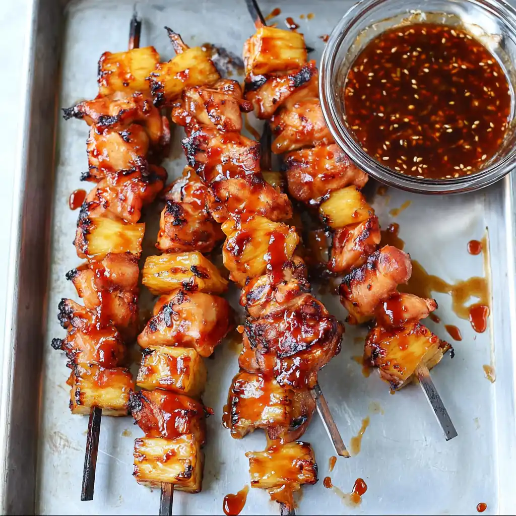 BBQ Pineapple Chicken Kabobs