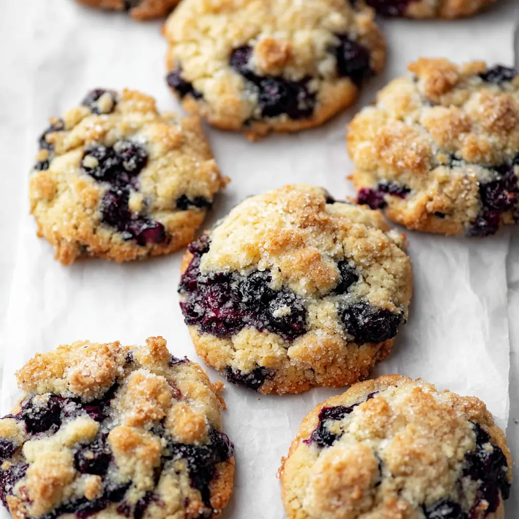 Blueberry Crumble Cake Cookies
