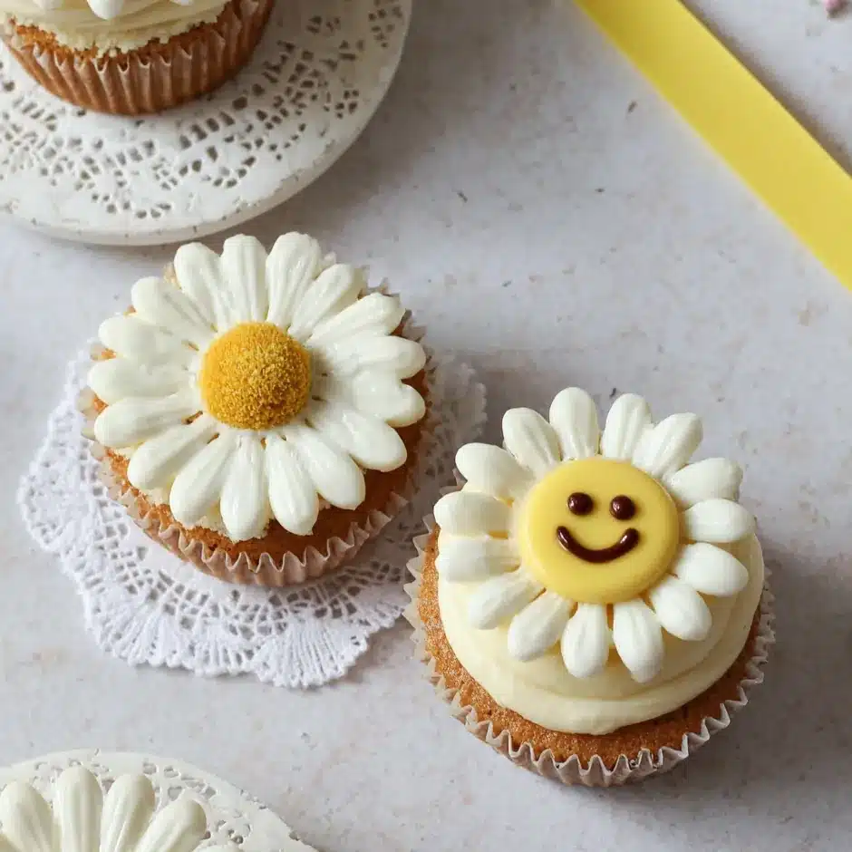 Daisy Cupcakes – Easy & Super Cute Floral Cupcakes Recipe 4 Daisy cupcakes