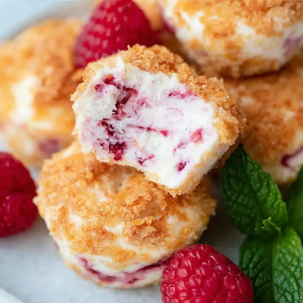 No-bake raspberry cheesecake bites