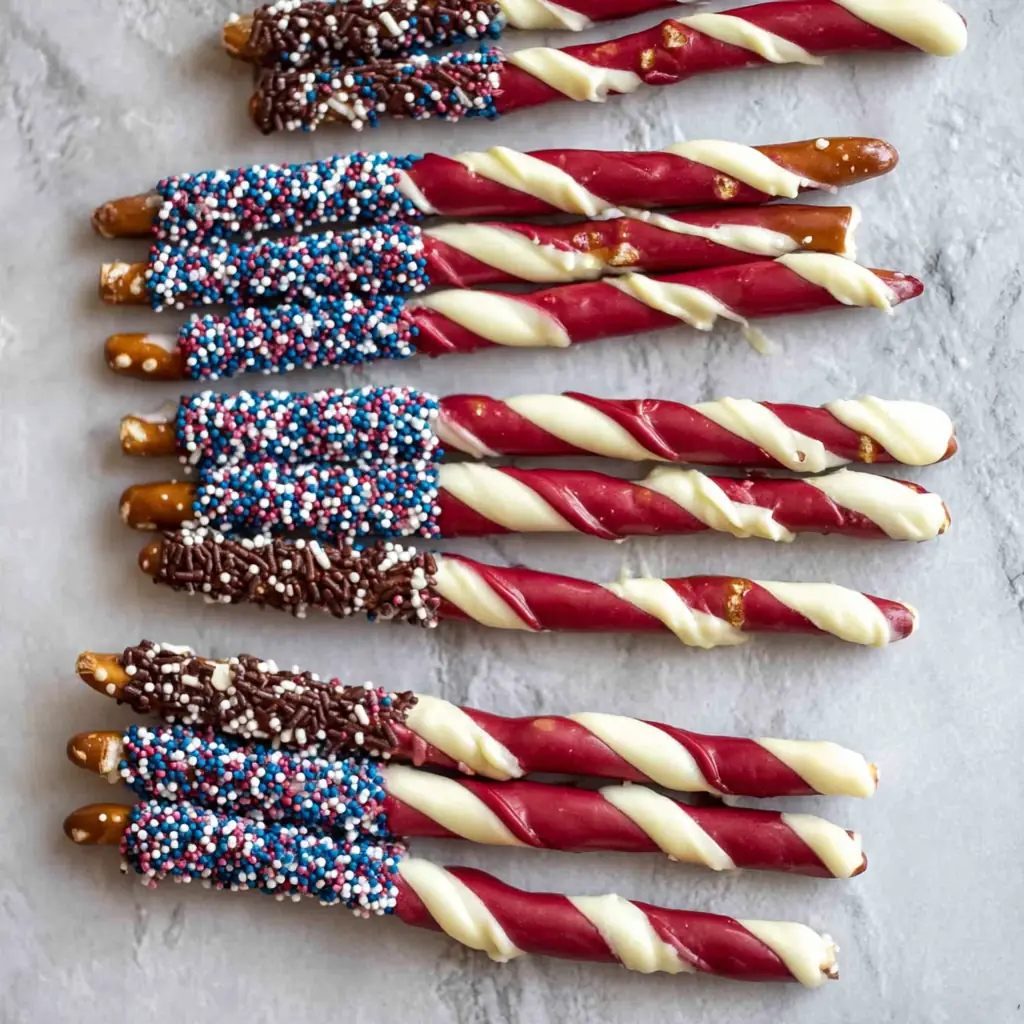 Patriotic pretzel rods