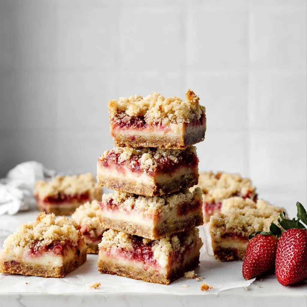 Strawberry Rhubarb Cheesecake Bars
