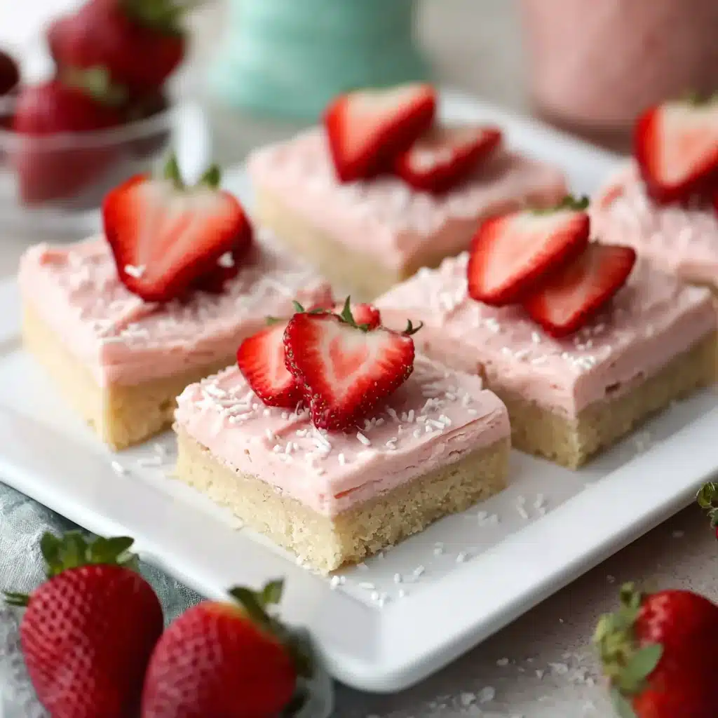 Strawberry Sugar Cookie Bars with Amazing Frosting 4 Strawberry Sugar Cookie Bars