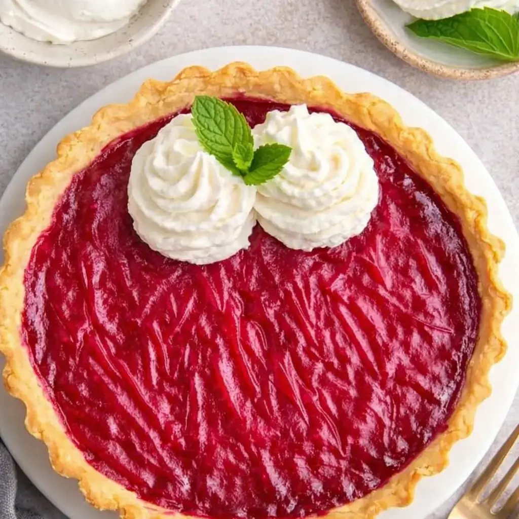 Sweet Rhubarb Custard Tart