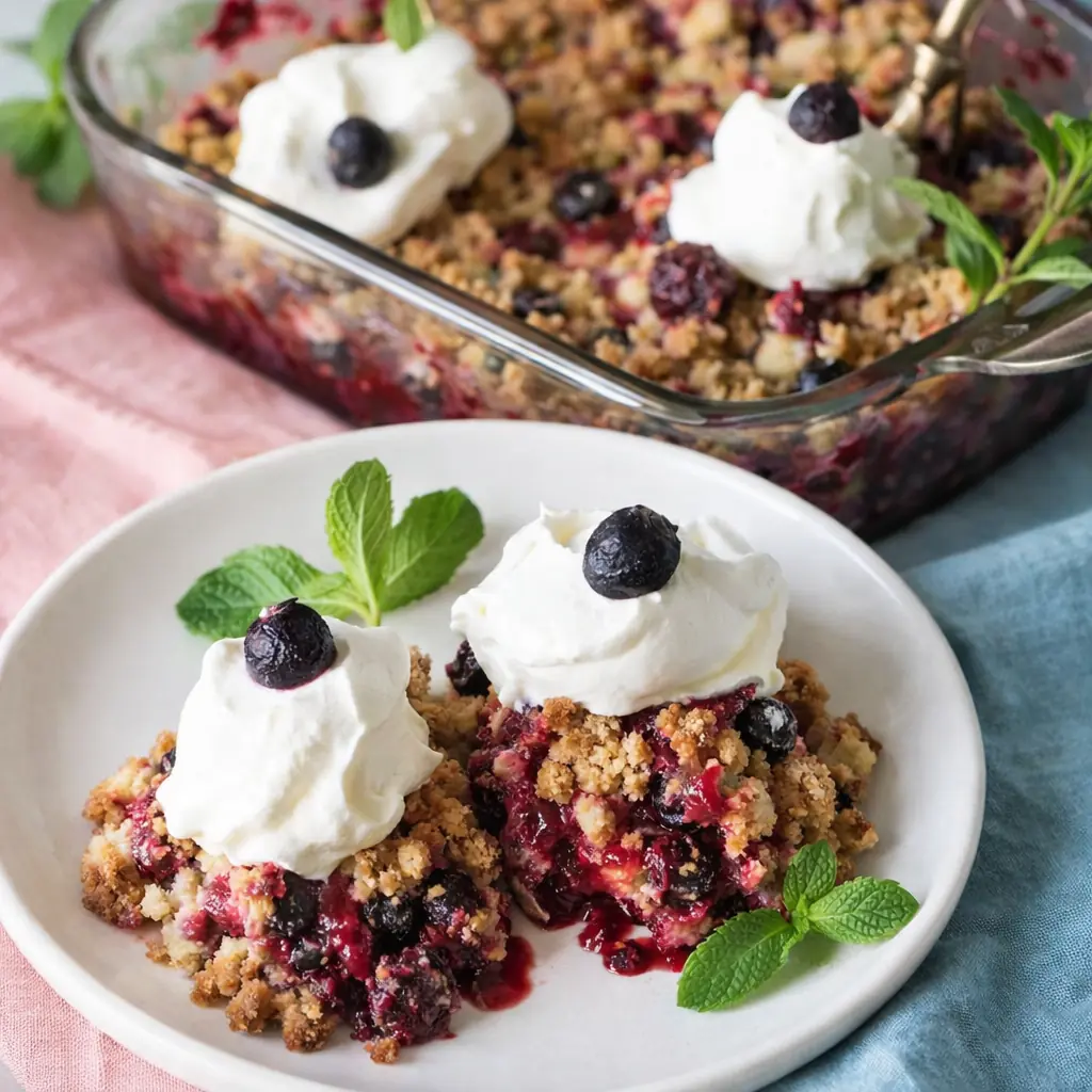 Triple Berry Rhubarb Crisp – Amazing Summer Dessert Recipe 4 Triple Berry Rhubarb Crisp