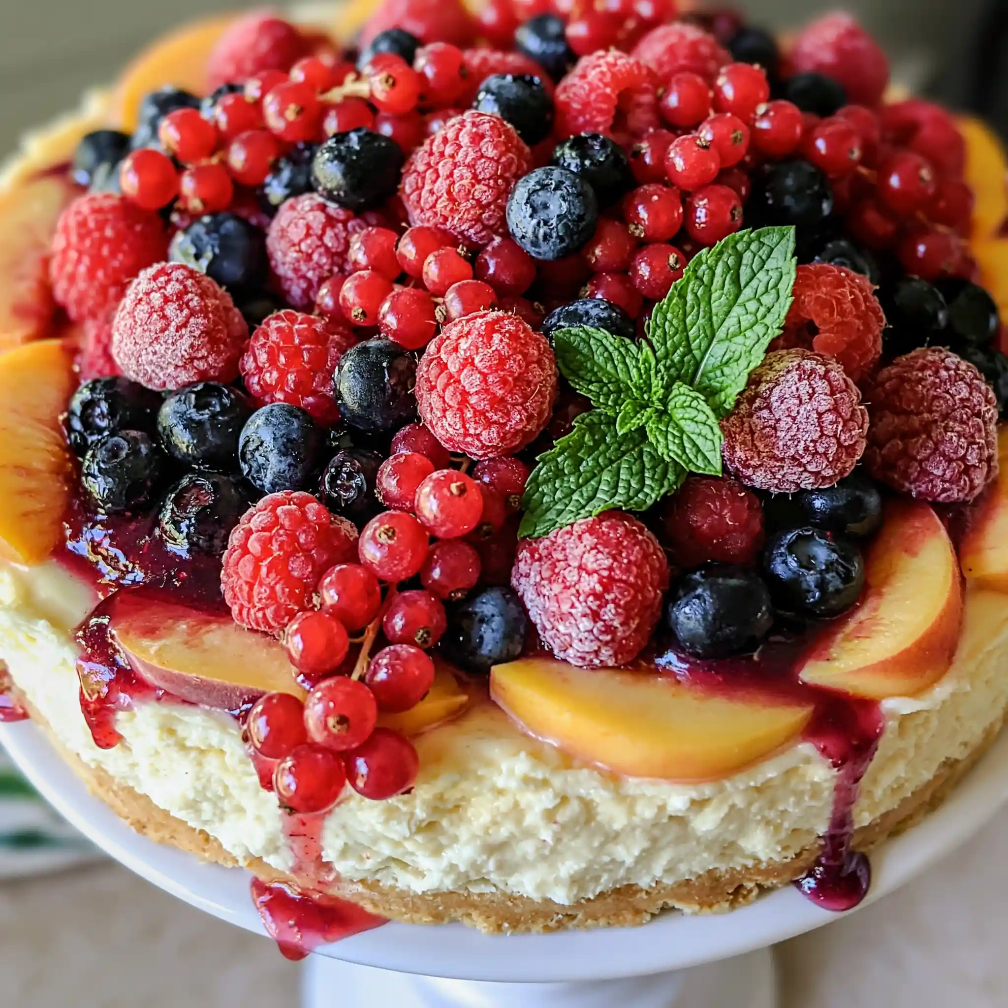 Berry and Peach Cheesecake