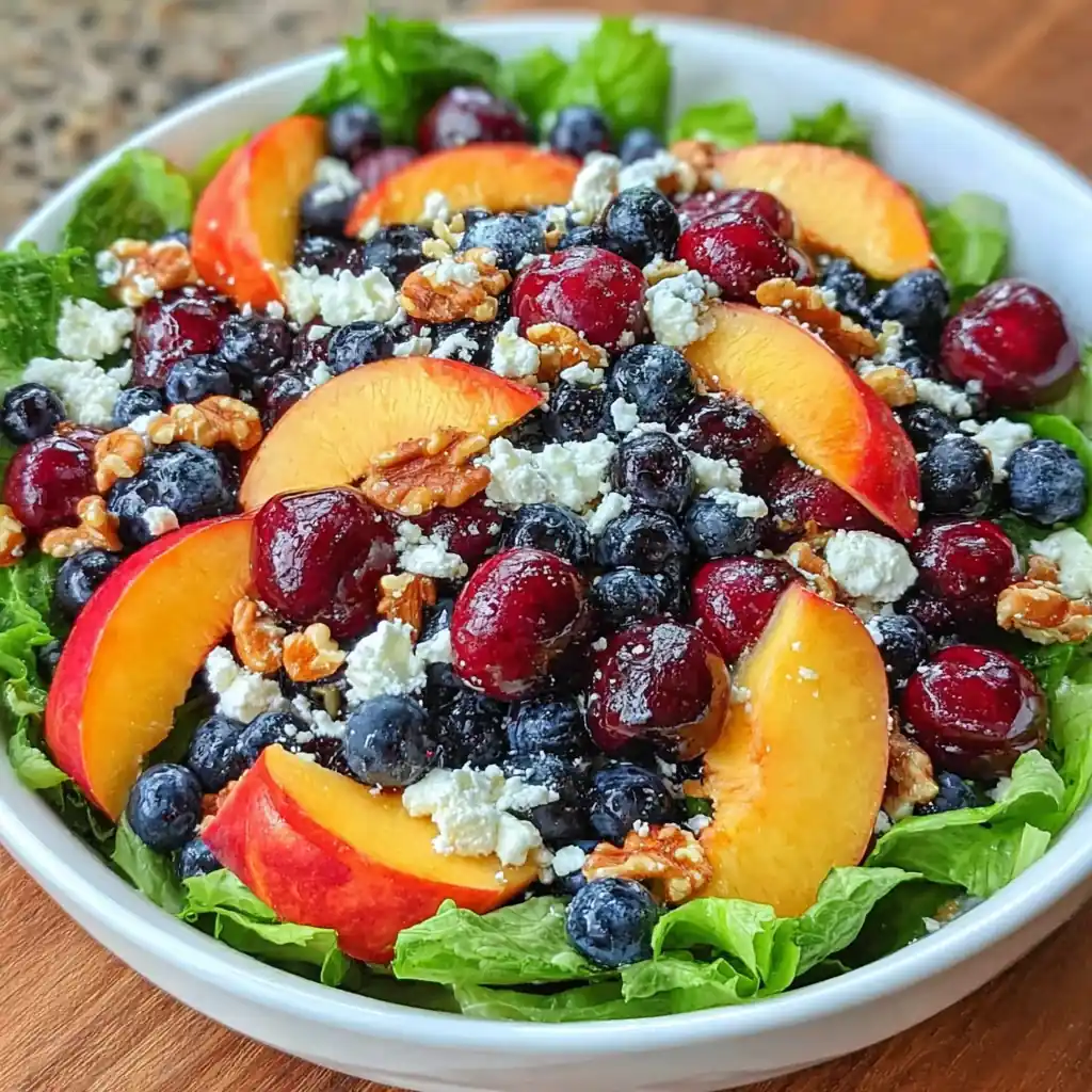 Blueberry Peach Feta Salad: Easy Summer Recipe with Fresh Flavor 4 Blueberry Peach Feta Salad