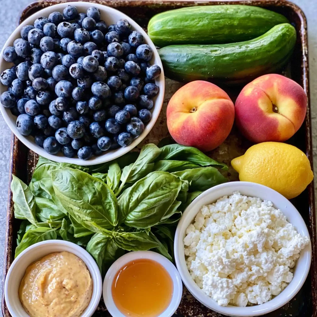 Blueberry Peach Feta Salad