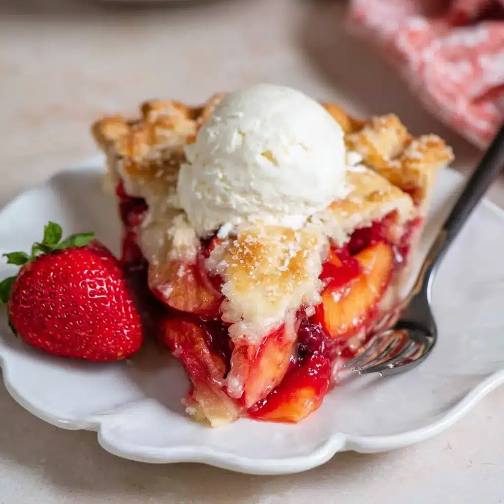 Brown Butter Strawberry Peach Pie