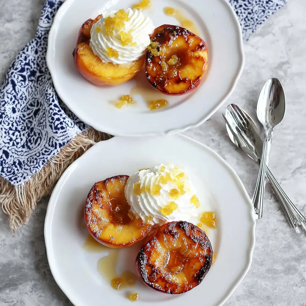 Cinnamon Roasted Peaches with Honey Mascarpone Whipped Cream 4 Cinnamon Roasted Peaches