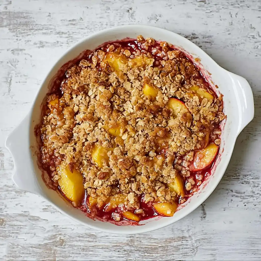 Nectarine Crisp with Cinnamon Oat Pecan Streusel