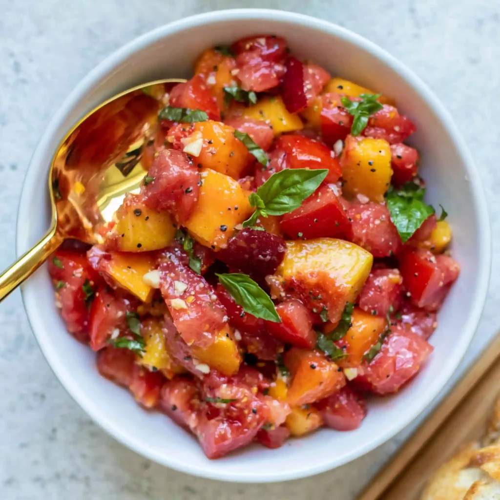 Peach Bruschetta with Whipped Ricotta 4 Peach Bruschetta
