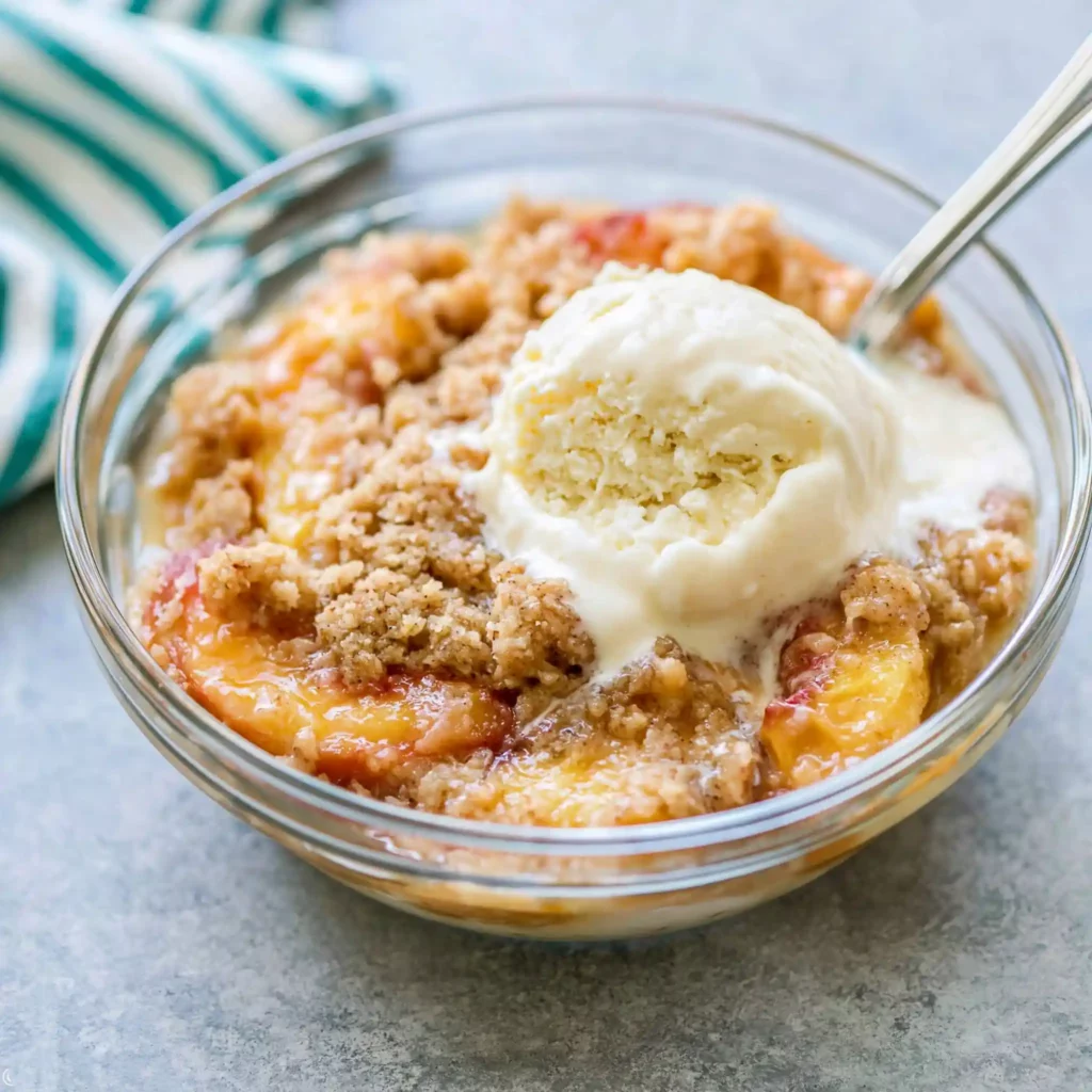 Peach Crisp Recipe with a Crunchy Oat Topping 4 Peach Crisp