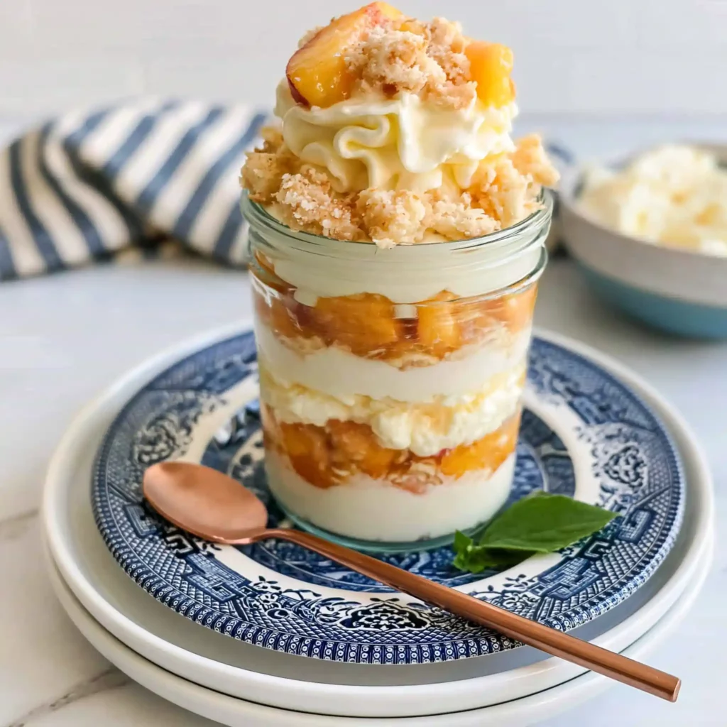 Peach Crisp Pudding