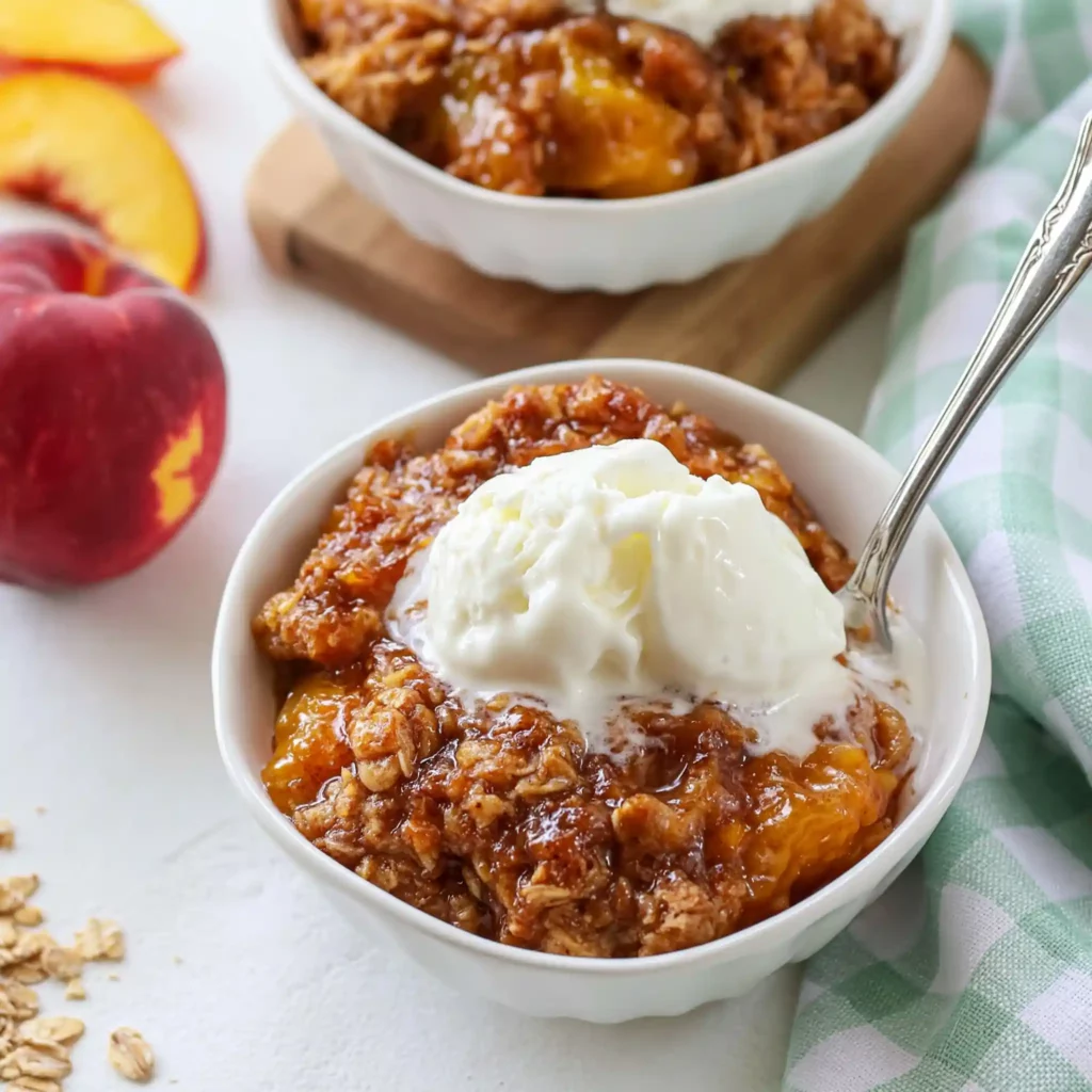Peach Crumbles for Two: Easy Small-Batch Summer Dessert 4 Peach Crumbles for Two
