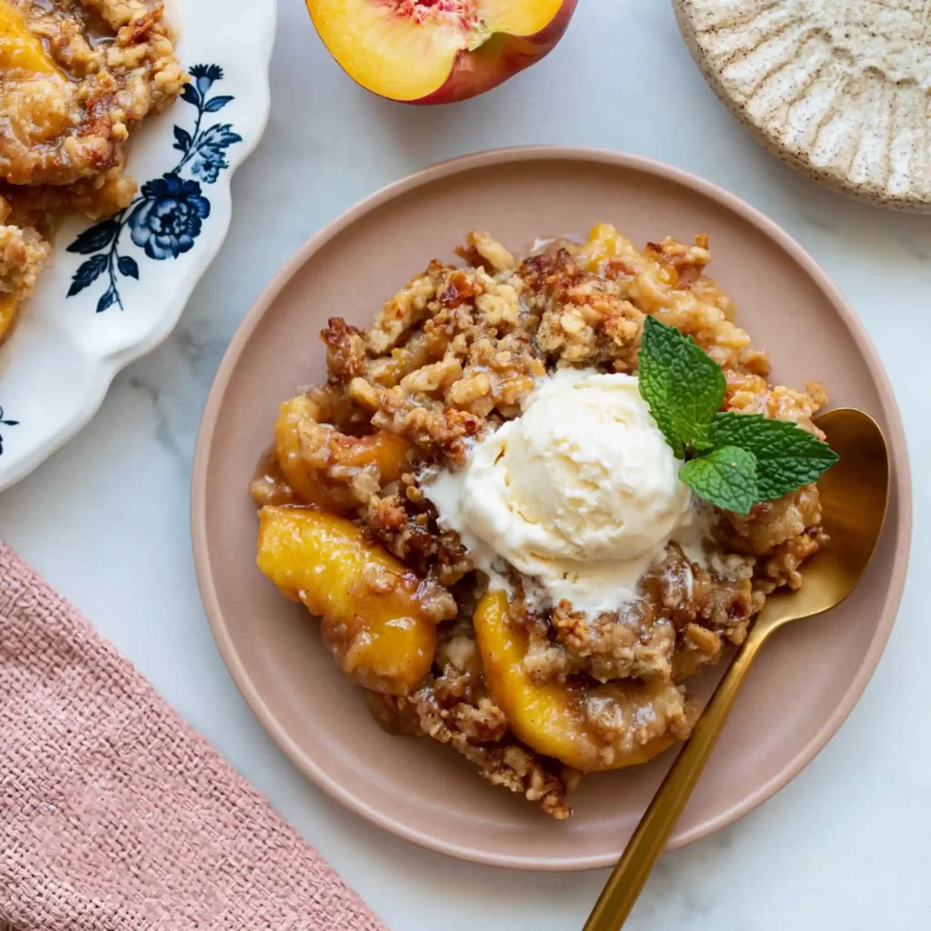 Peach Pecan Crisp: Easy Summer Dessert with Toasted Topping 4 Peach Pecan Crisp