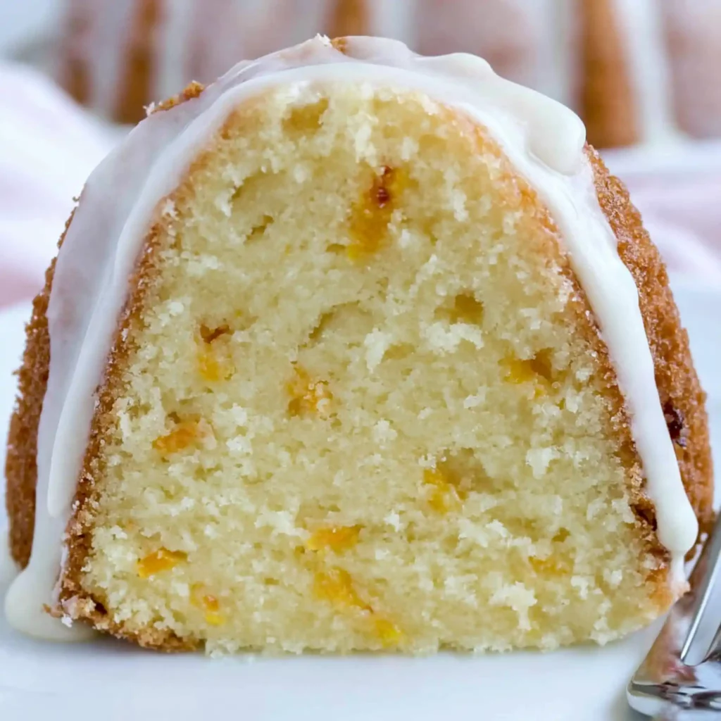 Peach Pound Cake with Sweet Vanilla Glaze 4 Peach Pound Cake