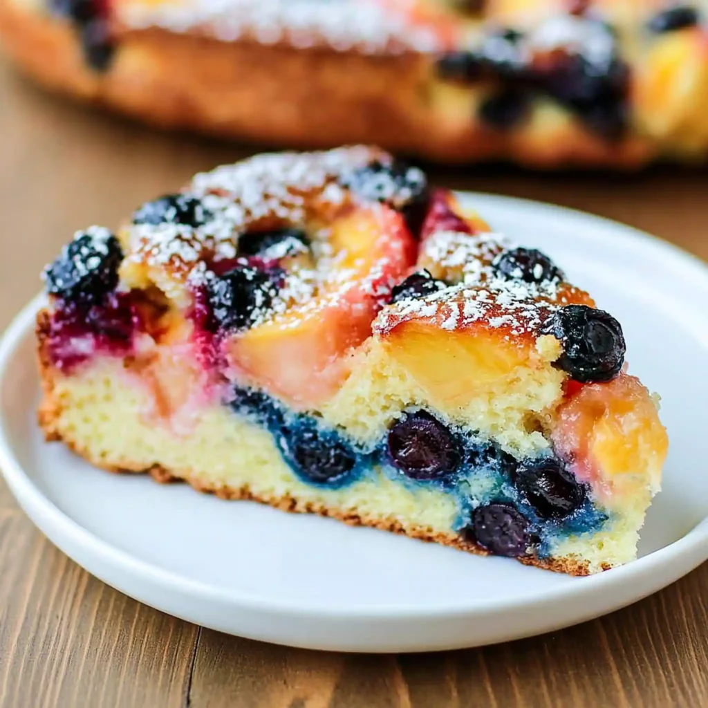 Peach and Blueberry Cake: A Moist Greek Yogurt Dessert for Any Occasion 4 Peach and Blueberry Cake