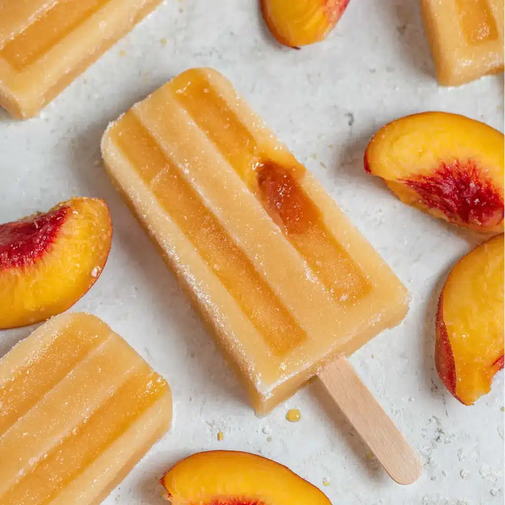 Peaches and Cream Popsicles: Easy Creamy Frozen Treat 4 Peaches and Cream Popsicles
