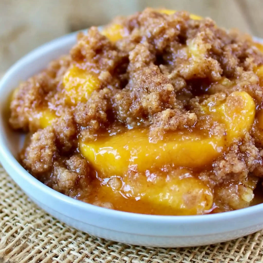 Simple Peach Crisp Recipe with Buttery Crumb Topping 4 Simple Peach Crisp