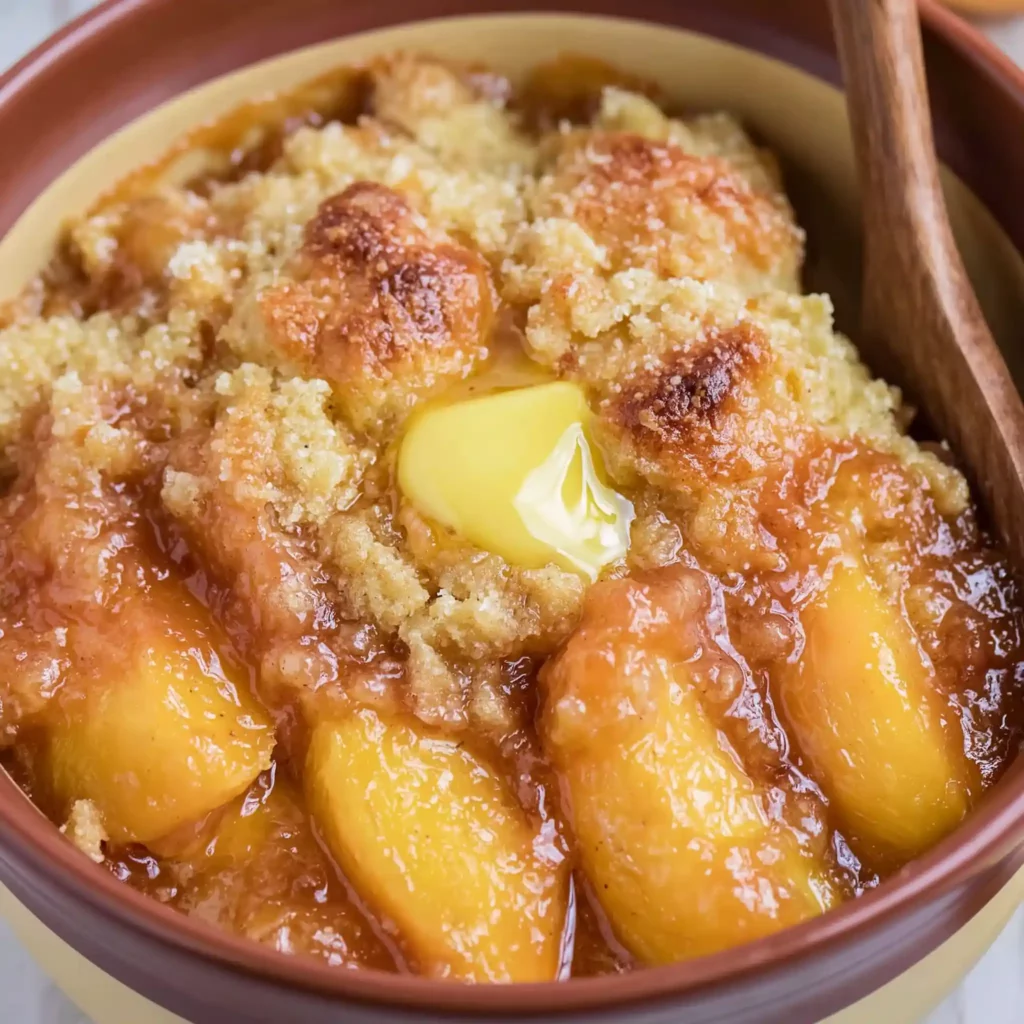 Slow Cooker Peach Cobbler: Easy Homemade Comfort Dessert 4 Slow Cooker Peach Cobbler
