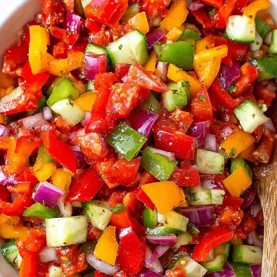 Tomato Cucumber Bell Pepper Salad
