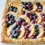 Blueberry Peach Puff Pastry Tart