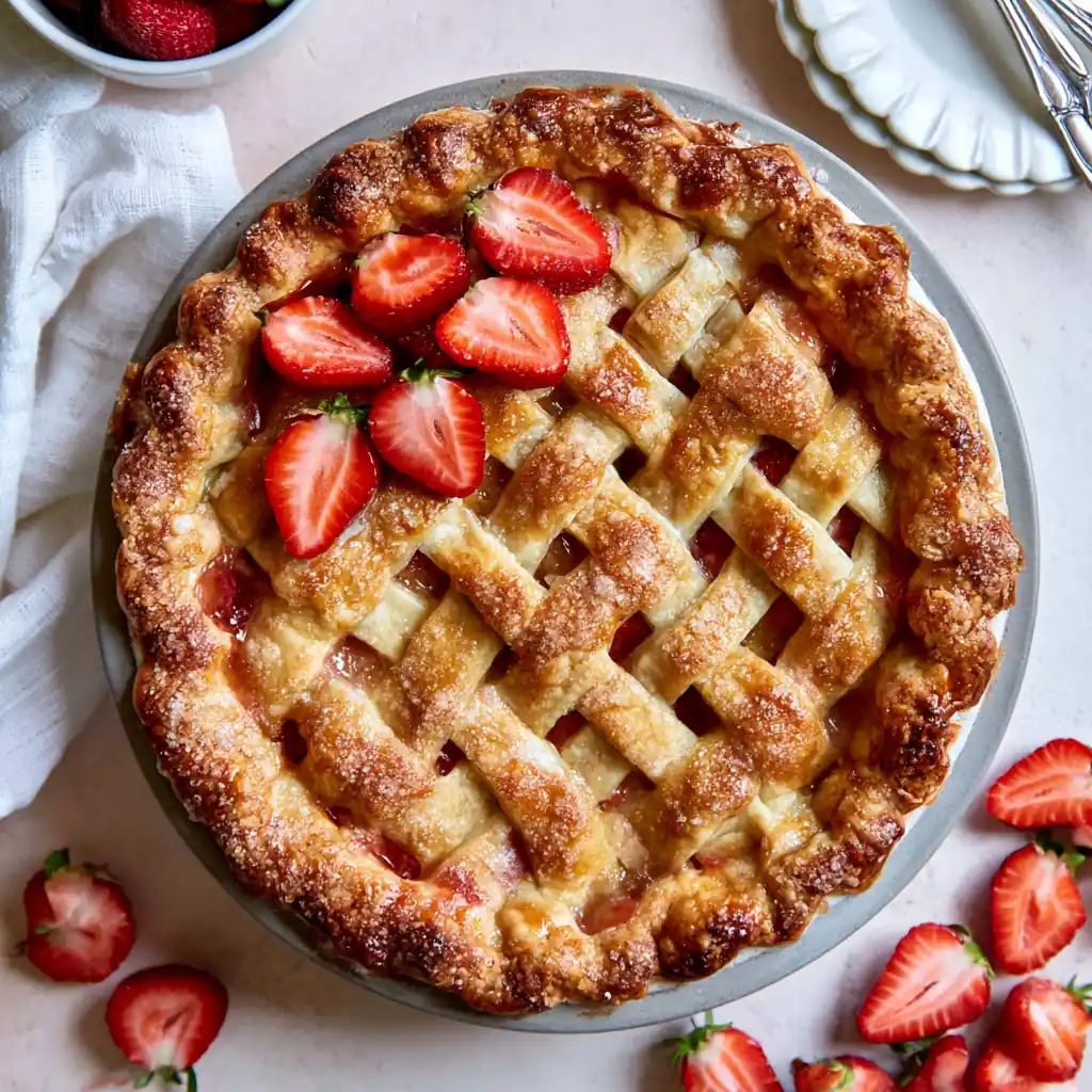 Brown Butter Strawberry Peach Pie