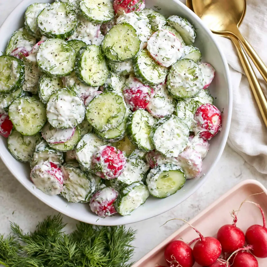 Creamy Cucumber Radish Salad: Easy and Refreshing Summer Side Dish 4 Creamy Cucumber Radish Salad