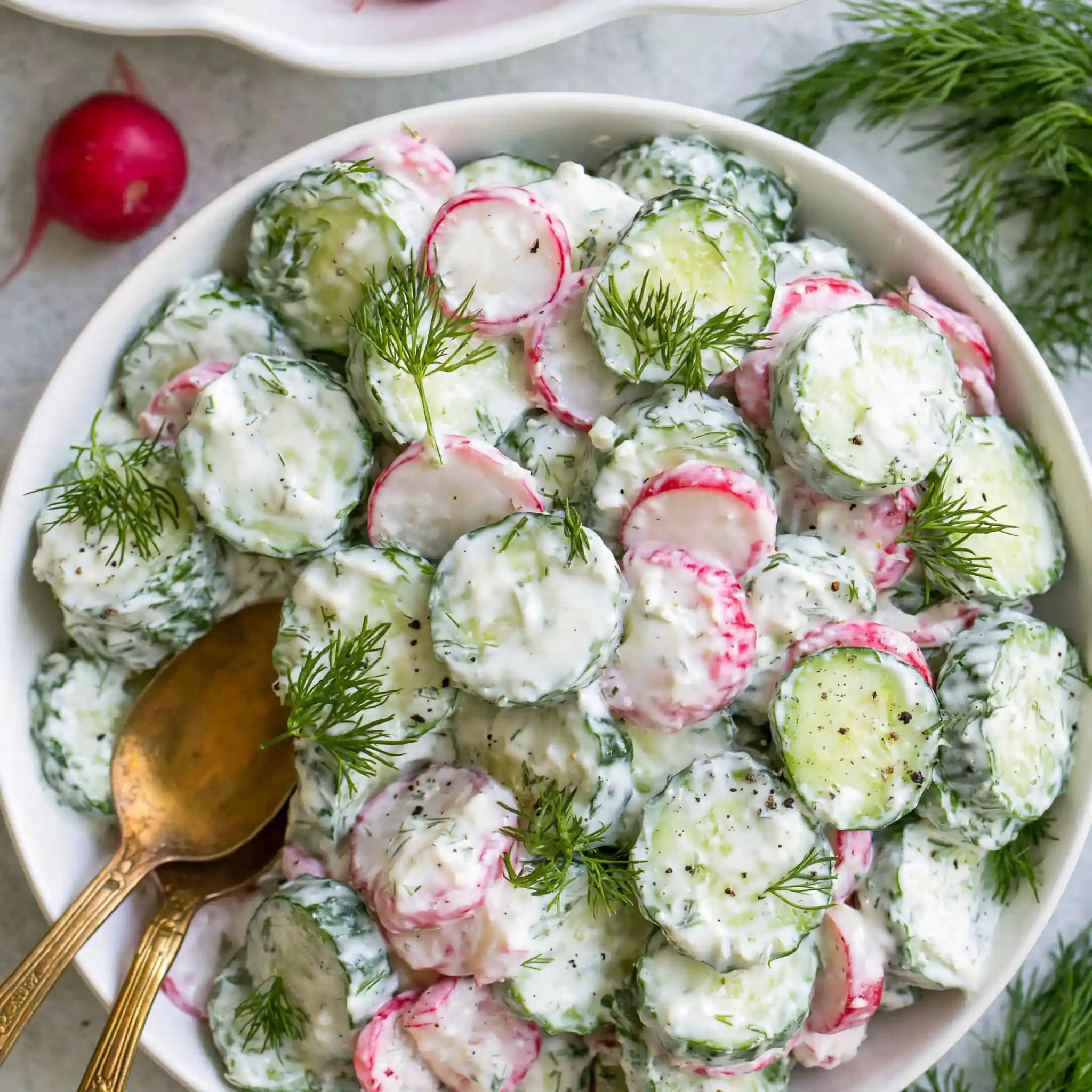 Creamy Cucumber Radish Salad