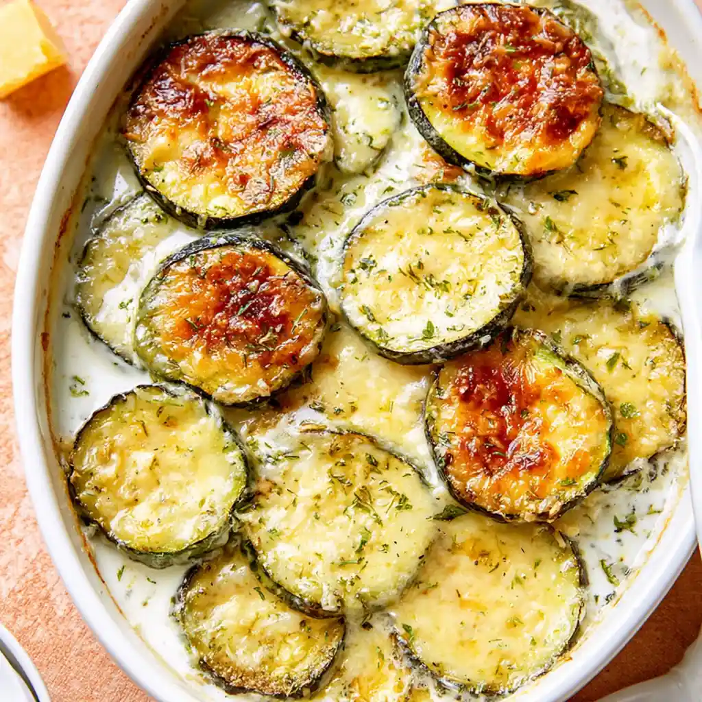 Creamy Parmesan Baked Zucchini