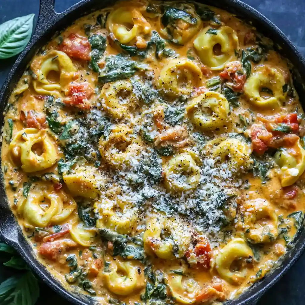 Creamy Spinach Tomato Tortellini