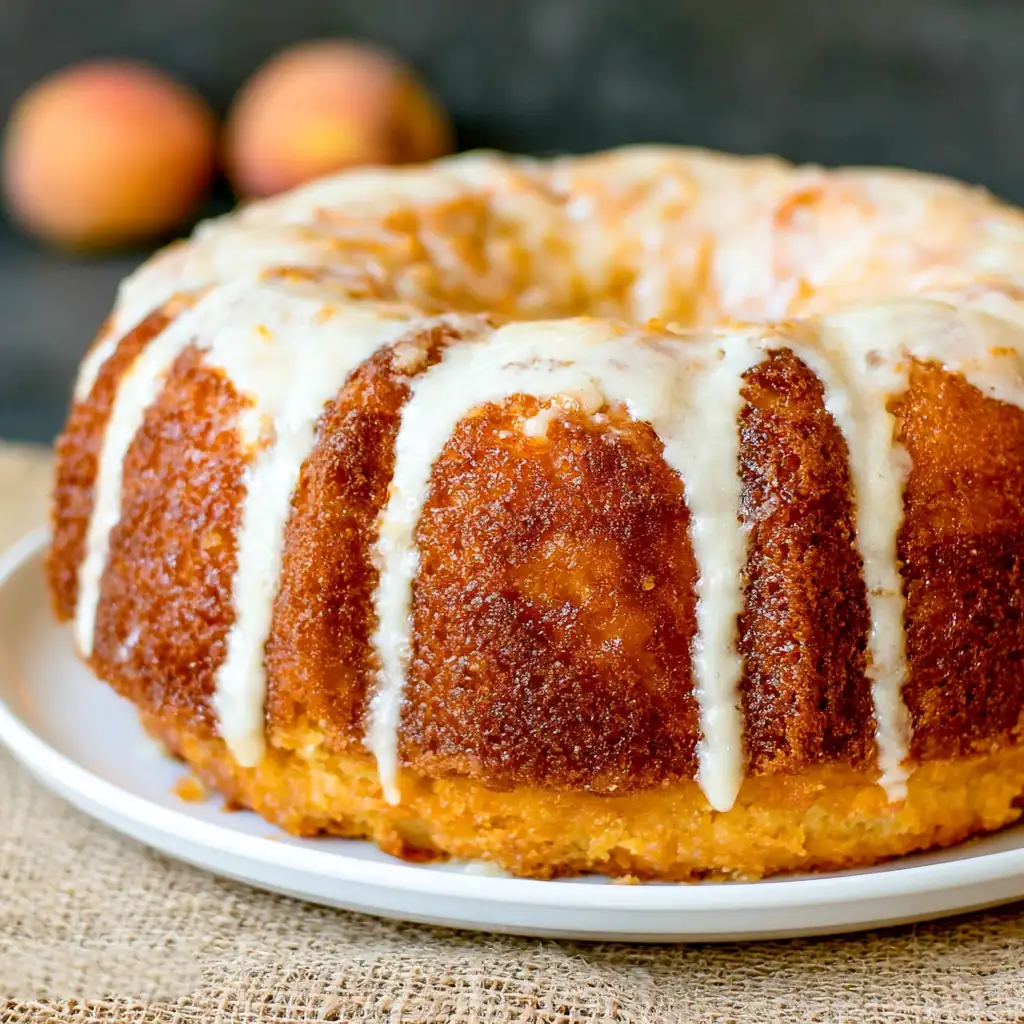 Fresh peach pound cake
