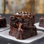 Fudgy dark chocolate zucchini brownies